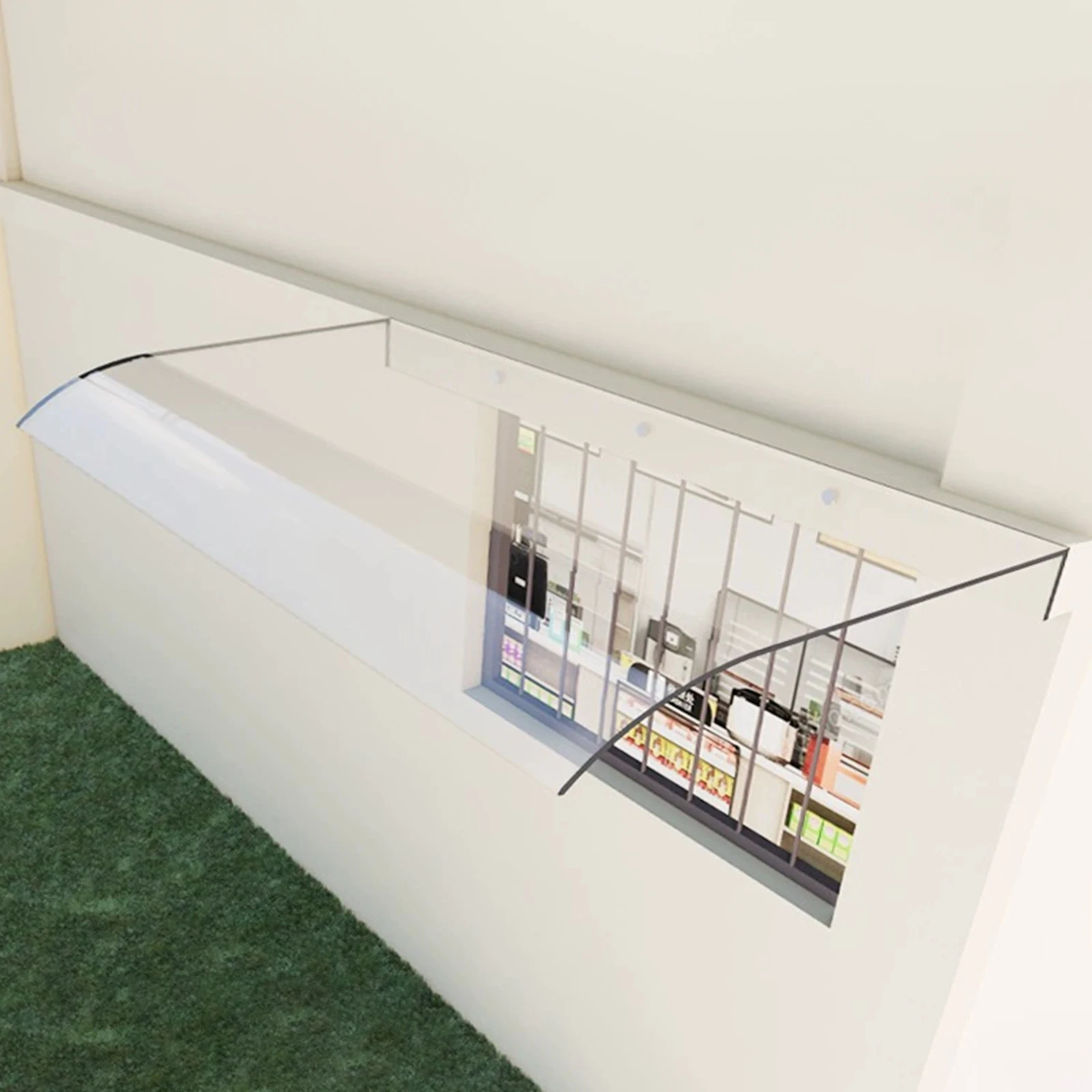 Window Canopy PC Outdoor Porch Awning Sturdy Screws Door Awning Shade Rain Snow Protection No Brackets Door Canopy window awning