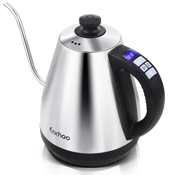 Stainless Steel Electric Gooseneck Kettle with Coffee Dripper, Pour Over Coffee Kettle with Temperature Control, LED Display 1