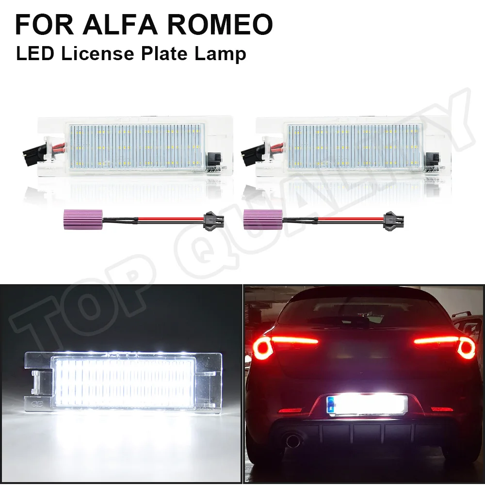 

For Alfa Romeo 147 156 159 166 Giulietta Mito GT Brera Spider 2PCs Canbus Led Number License Plate Lights OEM#:517134000