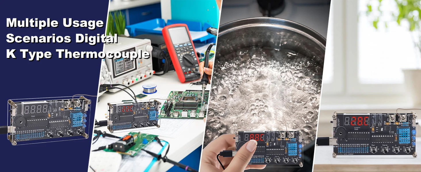 DIY-Thermometer-Elektronik-Kit mit High/Low-Alarm, DC 4,5–5 V Temperatur-Feuchtigkeitssensor, Lötprojekt für STEM-Lernen – Detail 6