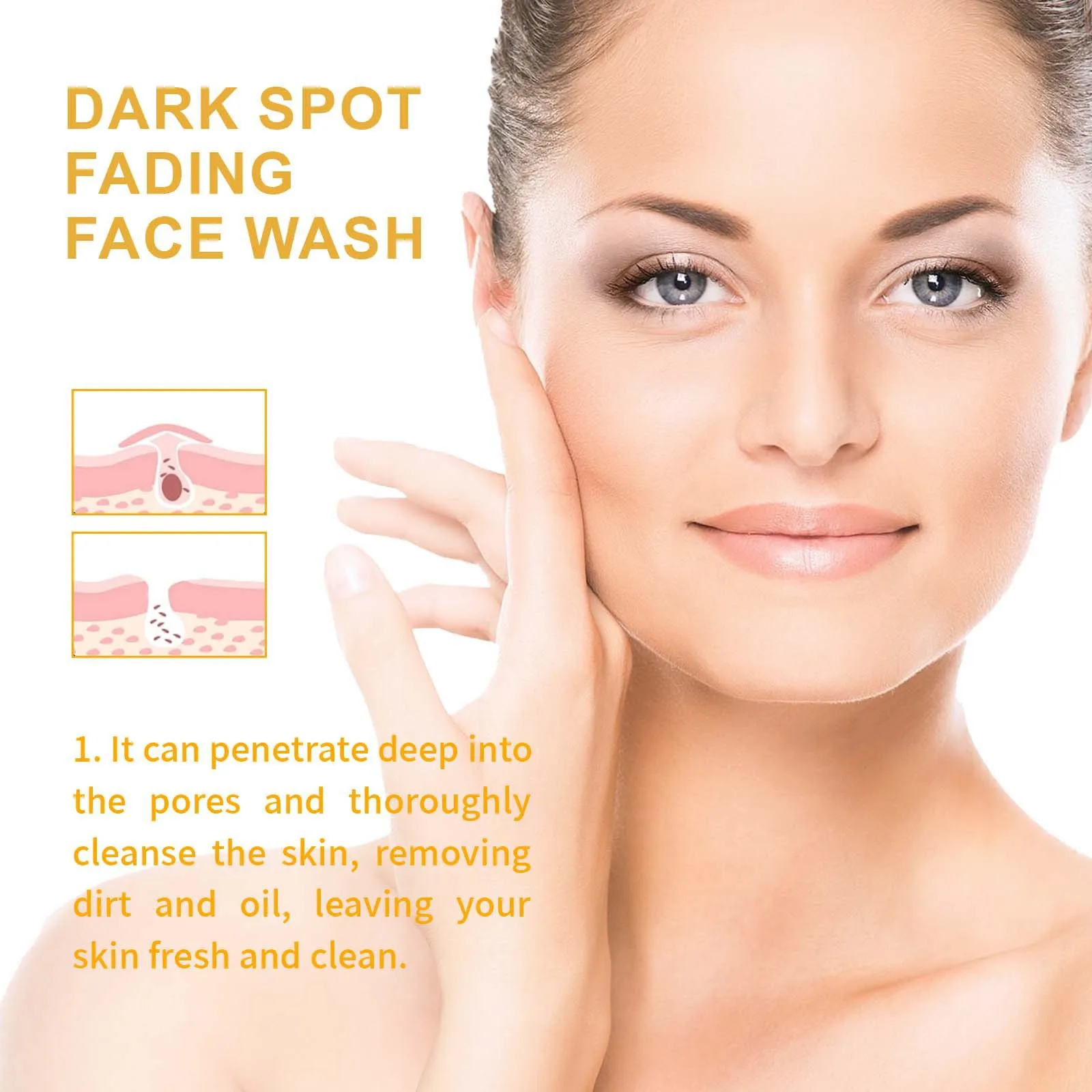 EELHOE Turmeric Face Cleansing for Firmming Skin Refine Pores Nourishing Repair Skin Face Blemishes Removal Face Cleanser 100ml 5