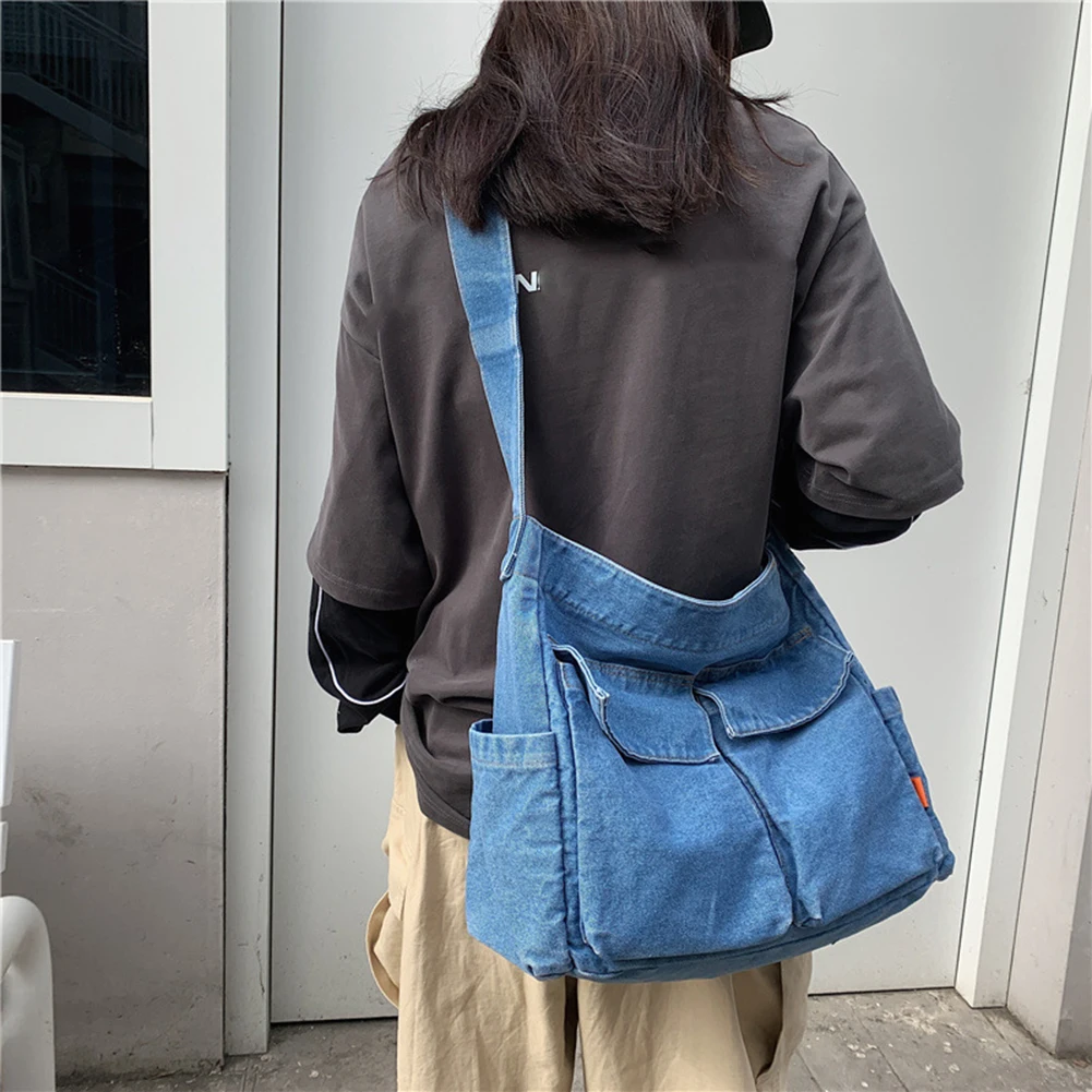 [ JEANS] Archive Denim Shoulder Bag ★人気★ Denim Crossbody Bags for Women Japanese Style Unisex Casual