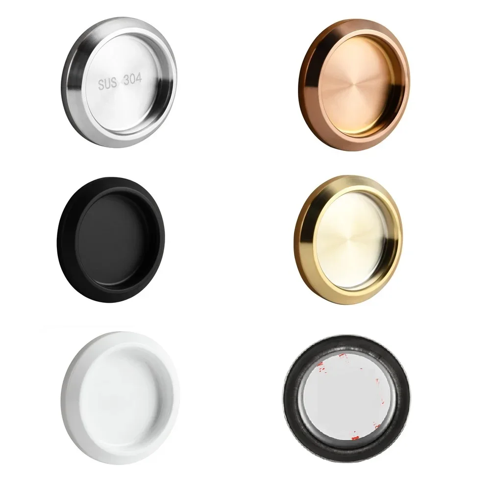 Door Knobs Cabinet Drawer Knobs Stainless Steel Round Finger Pull for Sliding Glass Wooden Door
