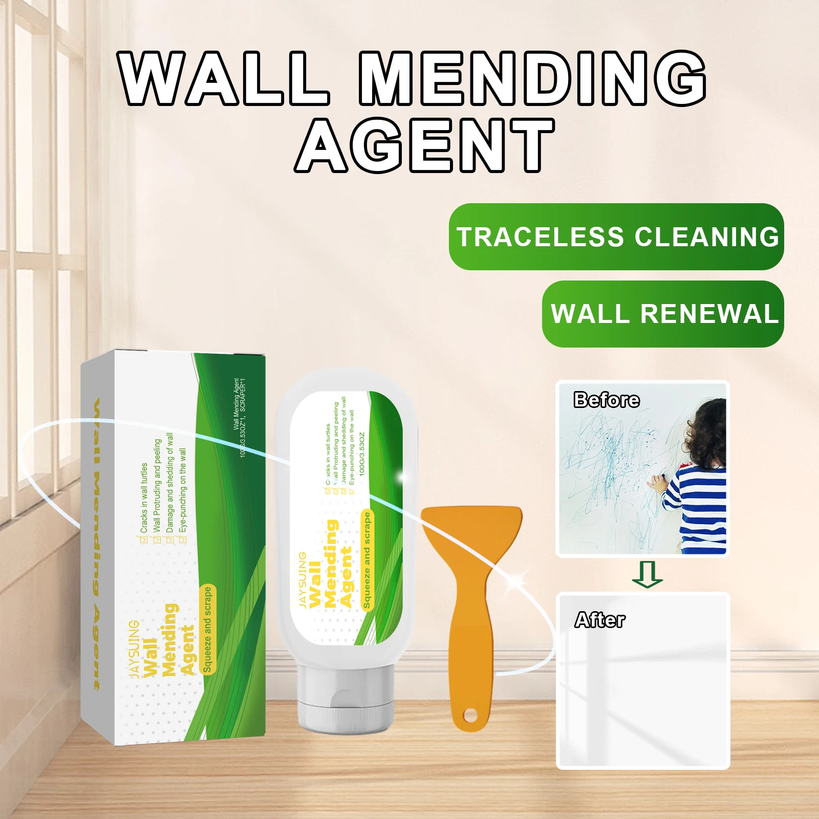 Wall Repair Paste for Scratches Graffiti Stains