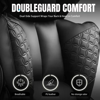 Office Chair Ergonomic Leather High Back Gaming Chair with Footrest, Adjustable Armrests 6