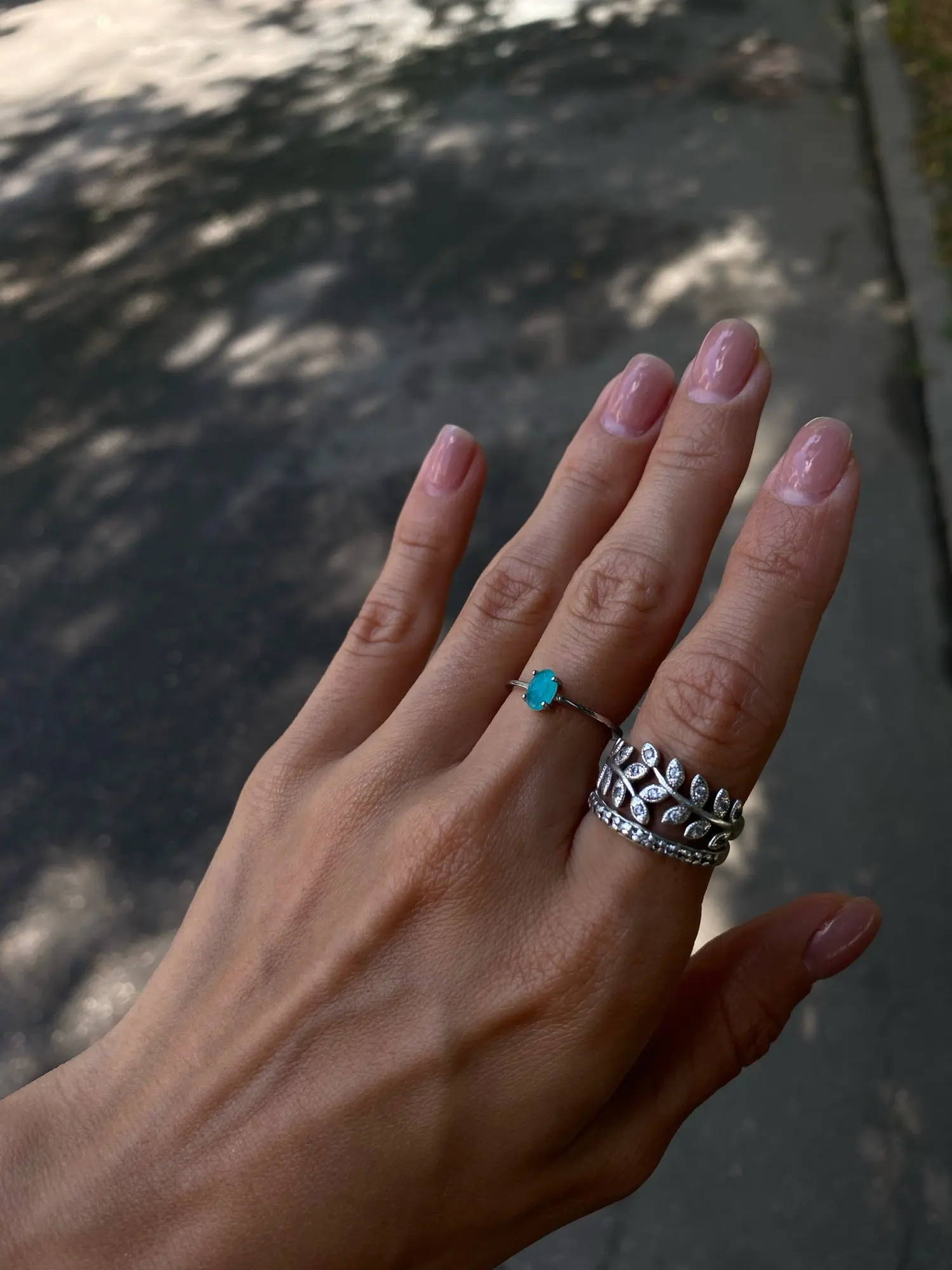 Silver tourmaline ring