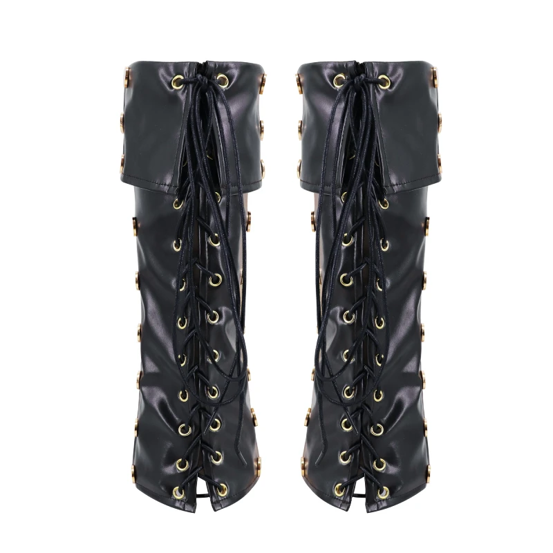 Renaissance Boots Pirate Boot Cover Mid-Calf, Black, One Size