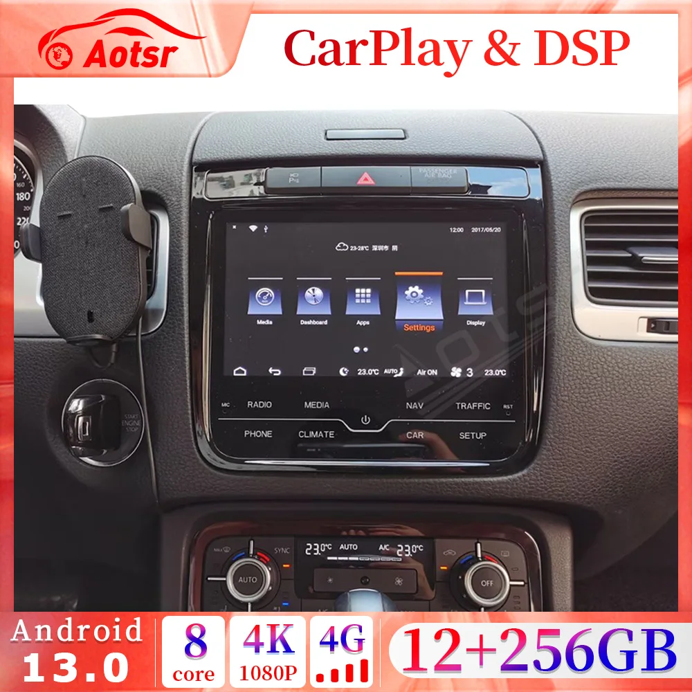 

12+256GB CarPlay Android 13.0 Car Multimedia radio Player GPS Navigation for Volkswagen VM Touareg 2010 - 2017 stereo AutoRadio