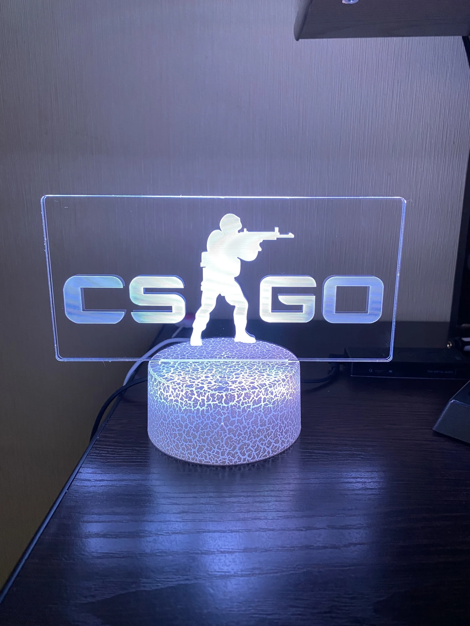 CS GO Game LOGO Night Lamps RGB Counter-Strike 3D Bedside Table Lights Birthday Gifts Bed Room Colorful Atmosphere Decoration photo review