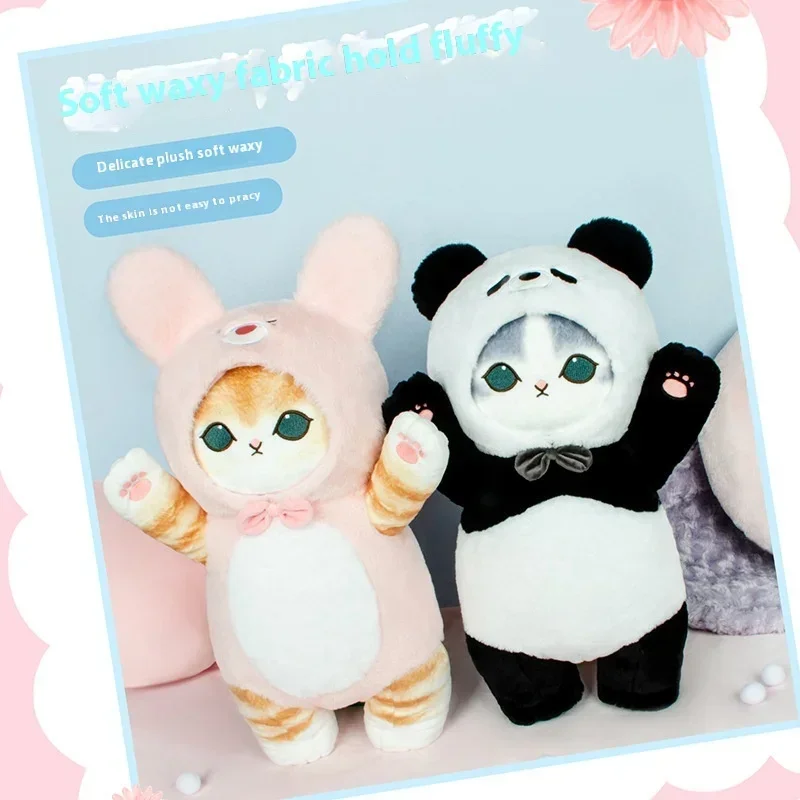 Hakiki Mofusand köpekbalığı kedi sevimli Panda Bunny peluş oyuncak karikatür yastık sarılmak yastık odası dekorasyon do 4