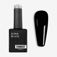 FZANEST Super Black Gel Nail Polish High Pigment Nail Gel Polish Lacquer Soak off UV LED Gel Pure Black White Color Nail Art 1
