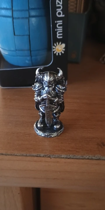 Viking Swordsman Miniature Figurine – Norse Warrior Desk Ornament