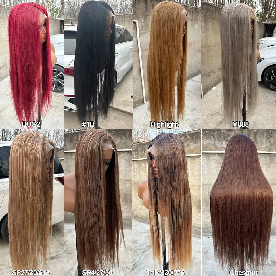 36inch 4X4 Synthetic Straight Lace Front Wigs For Women Highlight Honey Brown Wig Ombre Blonde Lace Closure Wig Cosplay synthetic wig