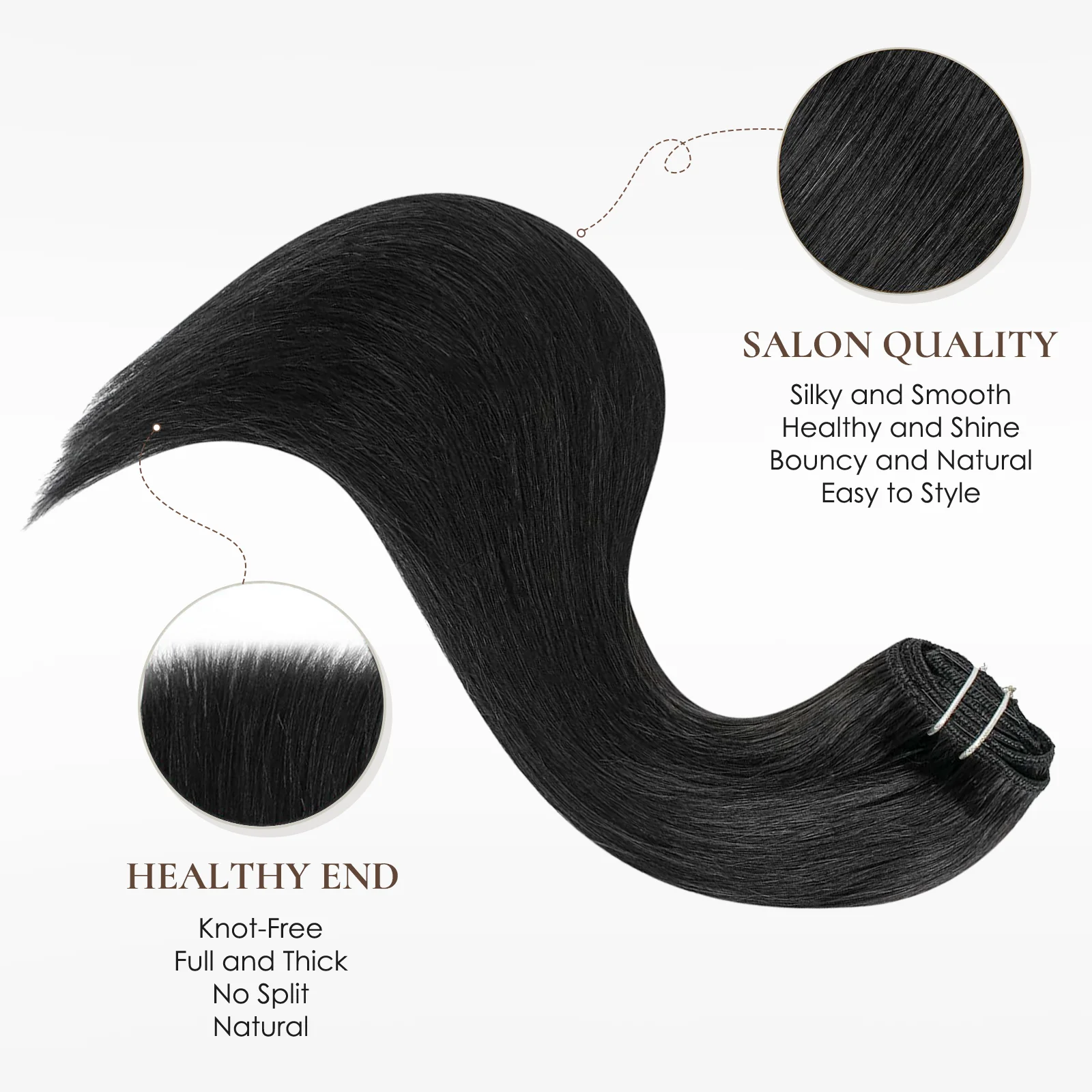 Good Quality Human Hair Extensions 14~24 Inches Clip in Hair Natural Wave Lace Clip in Extension