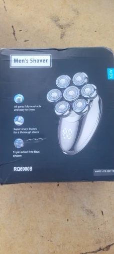 Homens 7d flutuante barbeador elétrico molhado seco barba aparador de pêlos navalha elétrica recarregável cabeça careca máquina de barbear display lcd photo review