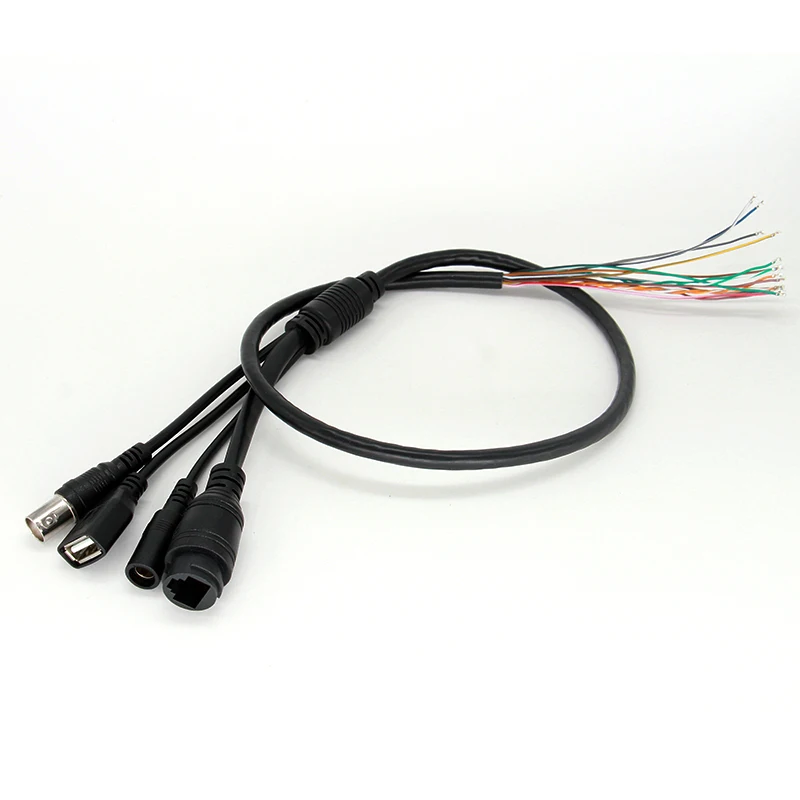 Network Cable RJ45+DC+USB+BNC Security Camera Pigtail Cable for IP Camera Module Board Support UVC CVBS USB Security AF-U