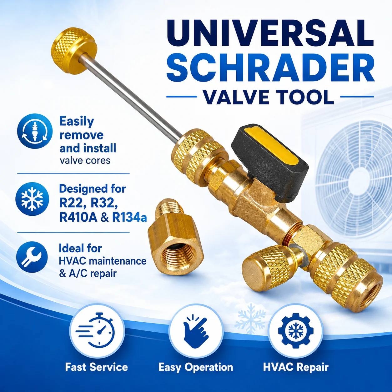 Dual-Port Valve Core Remover & Installer Tool Kit