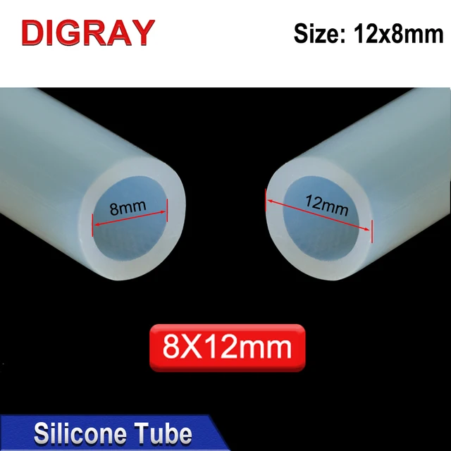 DIGRAY 20 Meters Silicone Tube 5x8mm 8x12mm Water Pipe Flexible Hose For Water Sensor & Air Pump & Water Chiller &Co2 Laser Tube 4