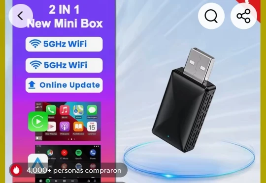 Nuevo 2 en 1 inalámbrico CarPlay AI Mini Android Auto Box Plug & Play conexión automática Compatible con 99% de coches para Radio de coche photo review