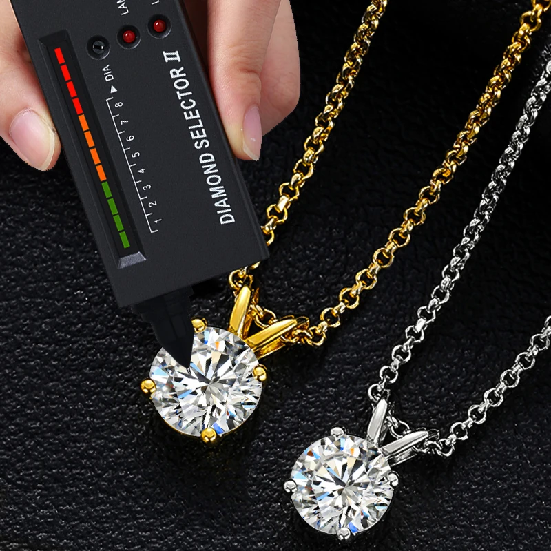 Moissanite silver pendant necklace 0.1-1 Carat Real D VVS Moissanite Pendant Necklace 925 Sterling Silver Birthday Gift