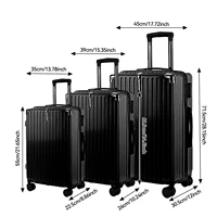 Anajqaqia Ensemble de valises 3 pièces, ensemble de chariots à coque rigide, avec serrure TSA, 360 °   Roues universelles, bagage ABS léger, noir 2
