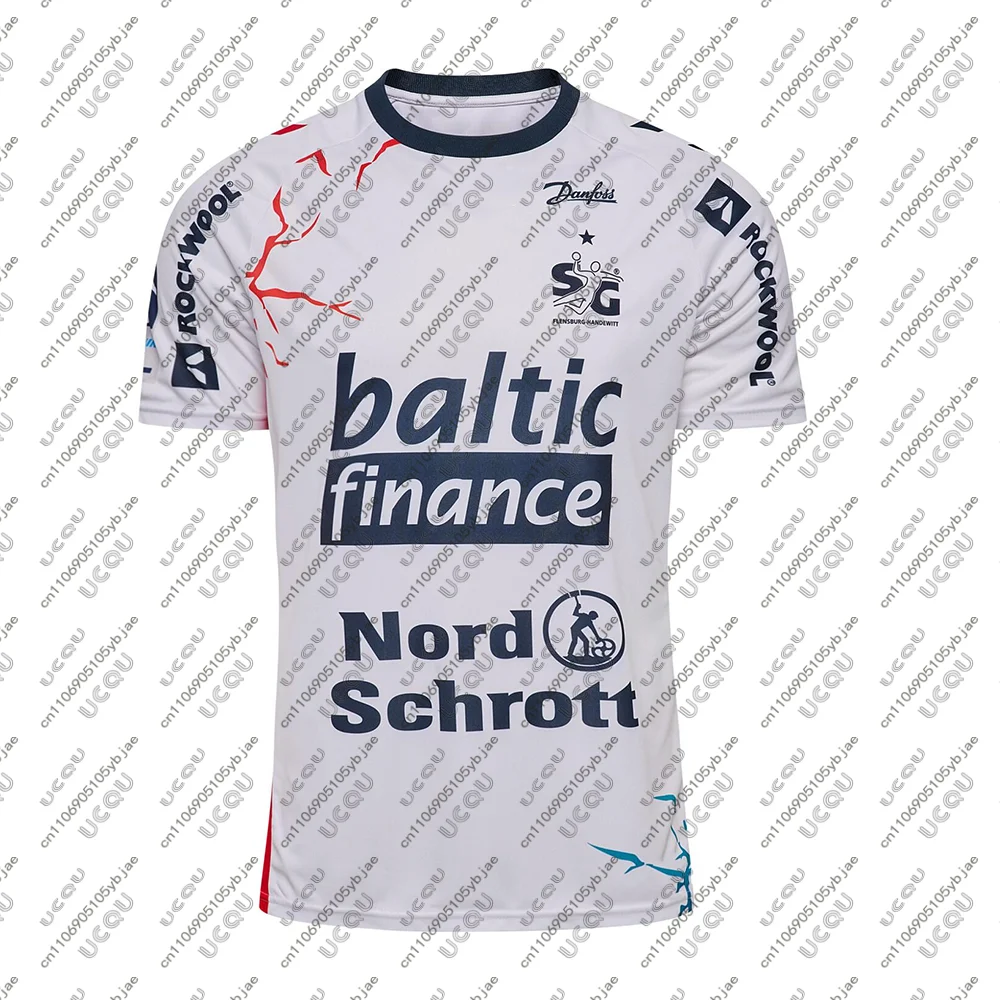 2025/26 남성 어린이 핫 보이즈 의류 팀 홈 남성 상의 어웨이 스포츠웨어 F-플렌스베르크-한데위트 티셔츠 어웨이 티 선물 핸드볼 저지