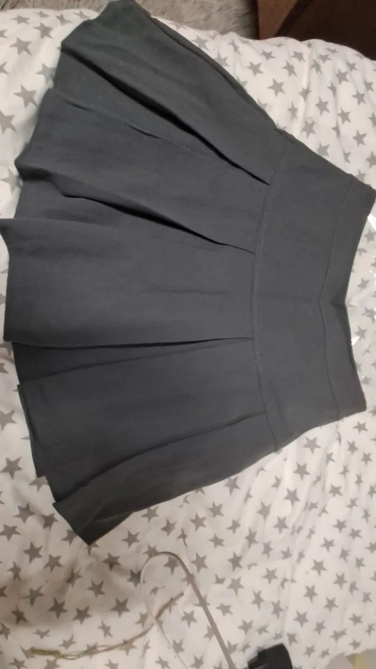 Gray A-Line Pleated Mini Skirt - Korean Y2 K Vintage Style photo review