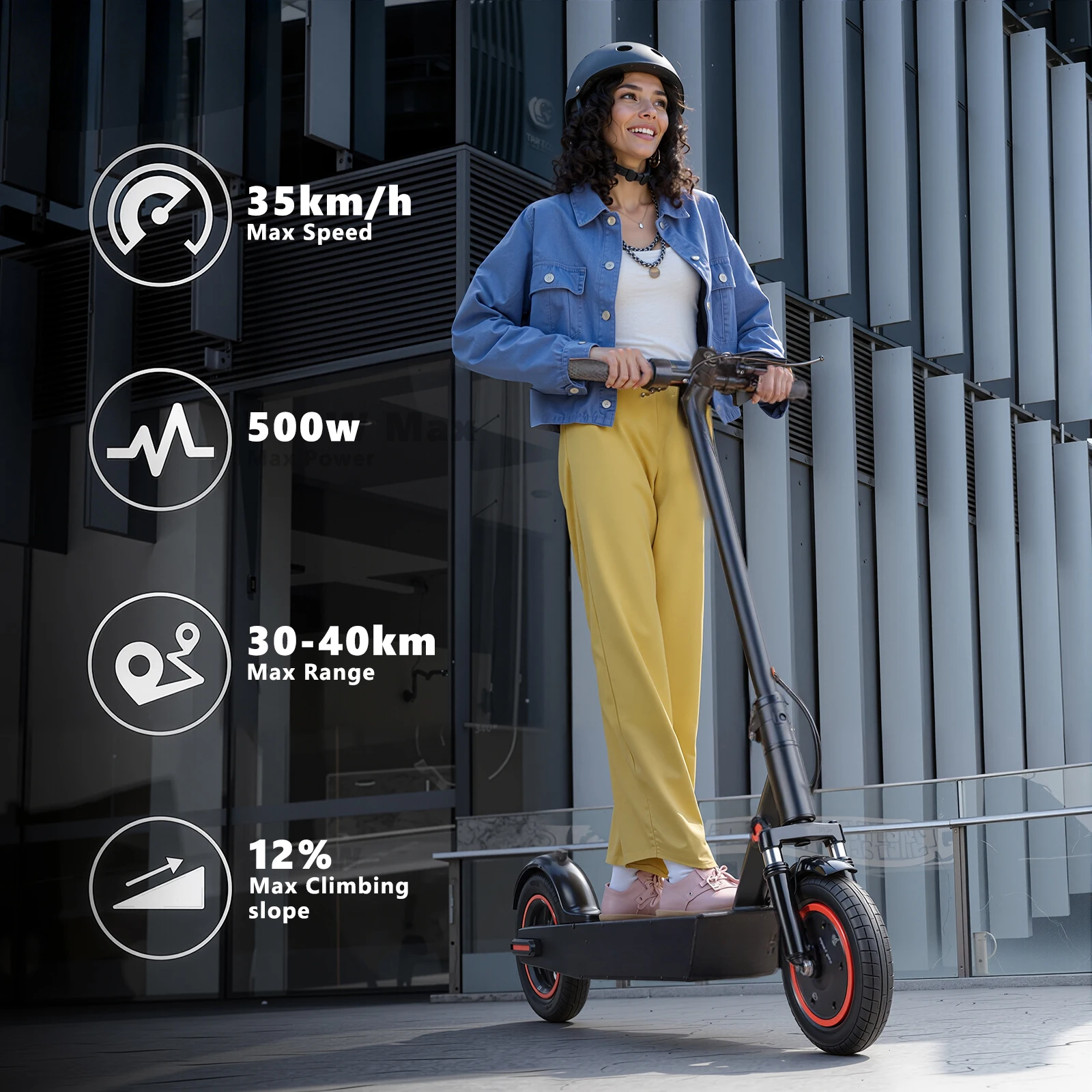 SUNNIGOO N7MAX Scooter elettrico da 10 pollici 500W Motore Dual Assorbimento degli urti Scooter per adulti 35KM/H 12.5Ah 40KM Gamma EScooter - immagine 2