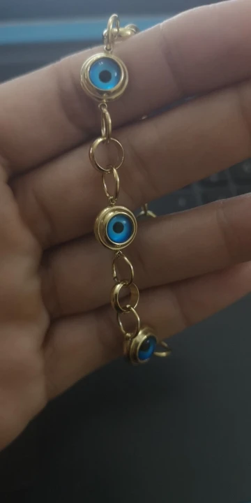Gold Turkish Evil Eye Bracelet | Adjustable Chain Design