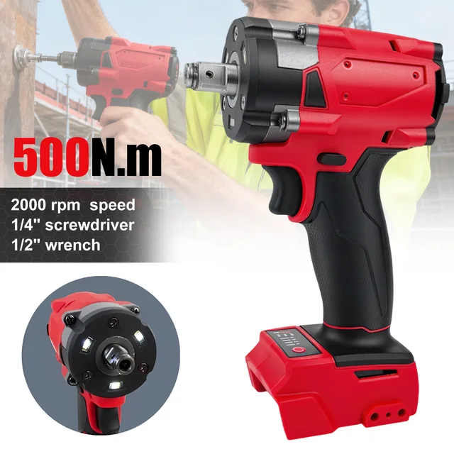 Clé électrique sans fil, tournevis sans balais, compatible avec la batterie Milwaukee M18, outil de service pour perceuse, réparation de voitures et de camions 1