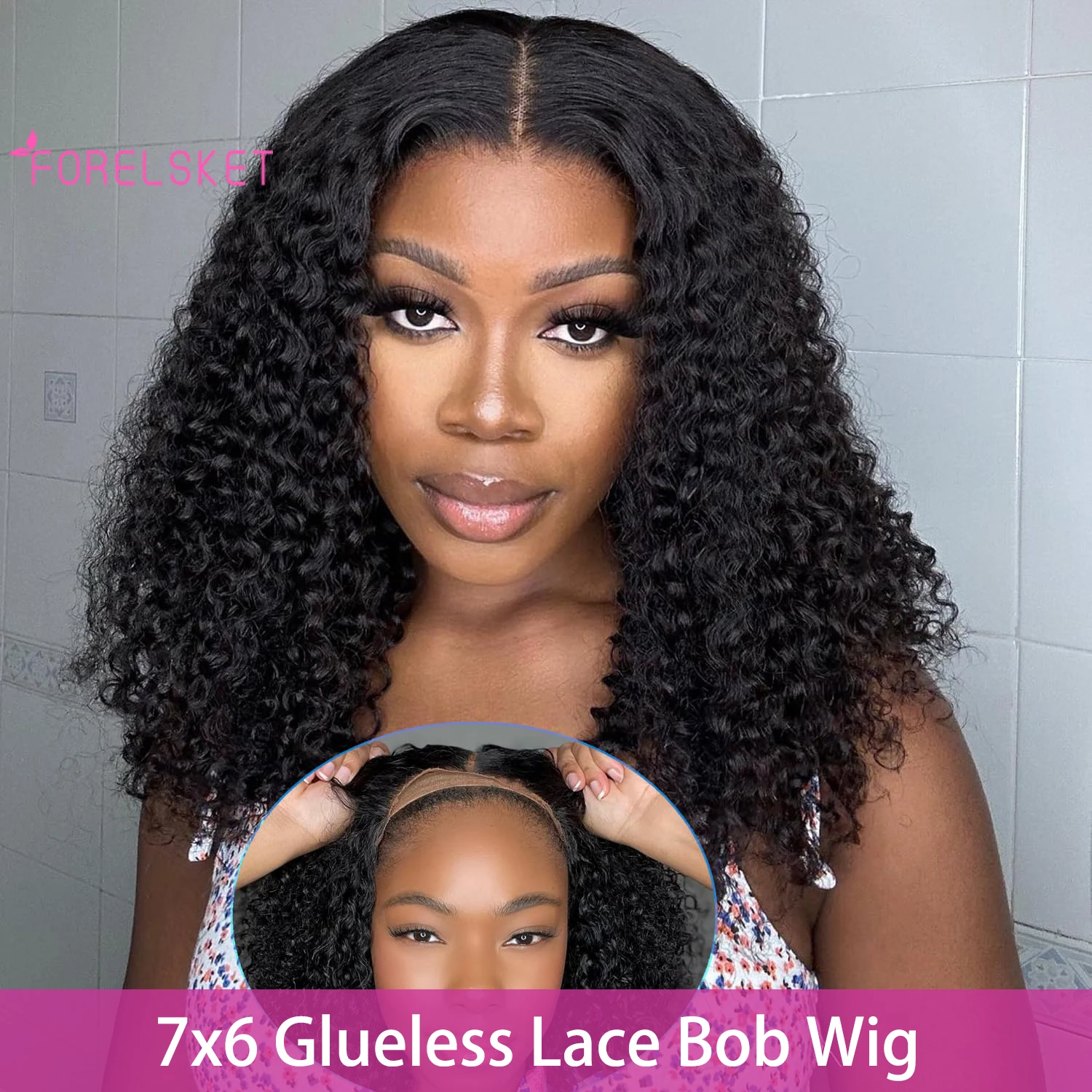 

16 inch Wear and Go Glueless Wig Human Hair Pre Plucked Deep Wave Human Hair 7x6 Closure Wig Human Hair for Women