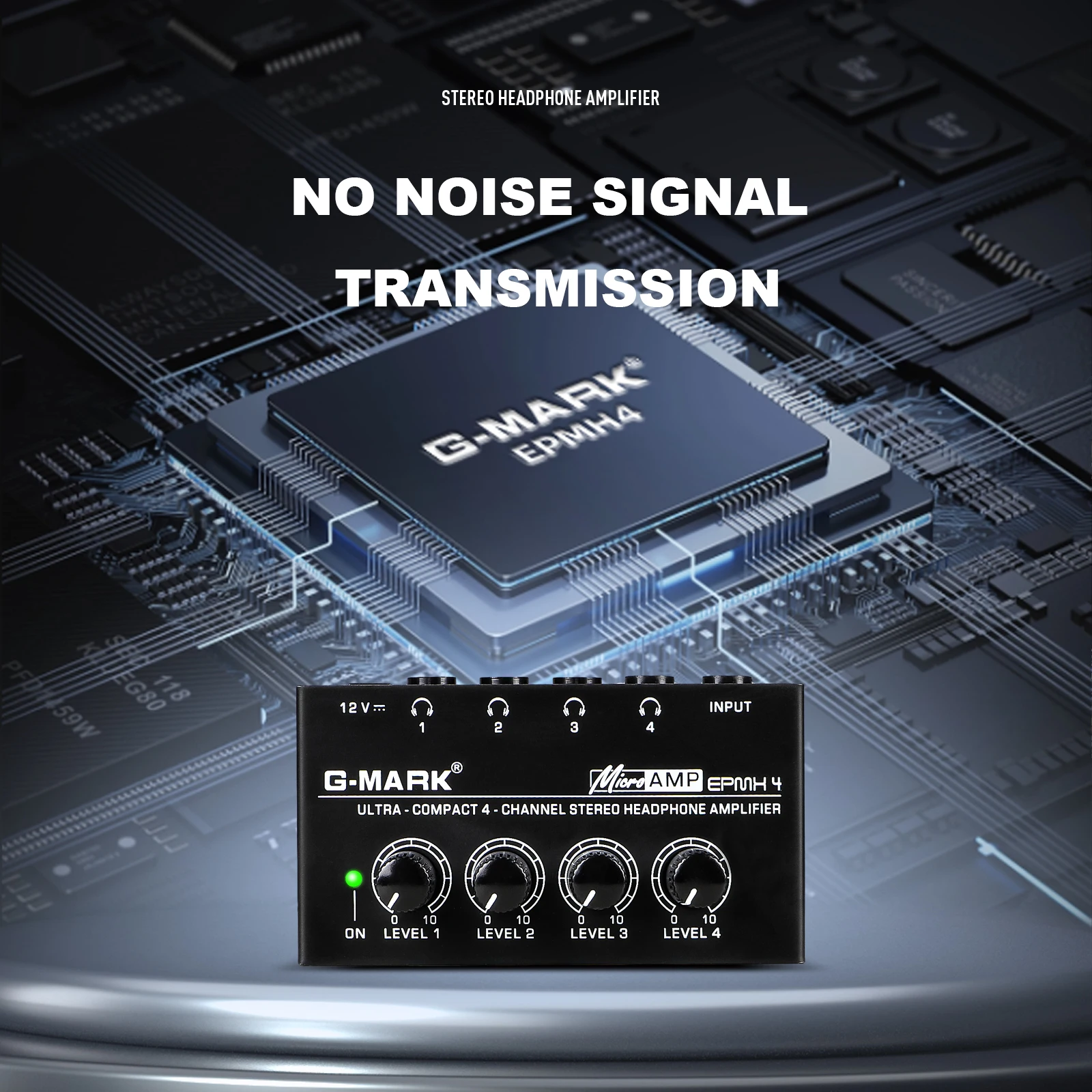 Headphones Amplifier G-MARK EPMH4 Ultra-Compact 4 Channels Stereo Earphone Amplifier