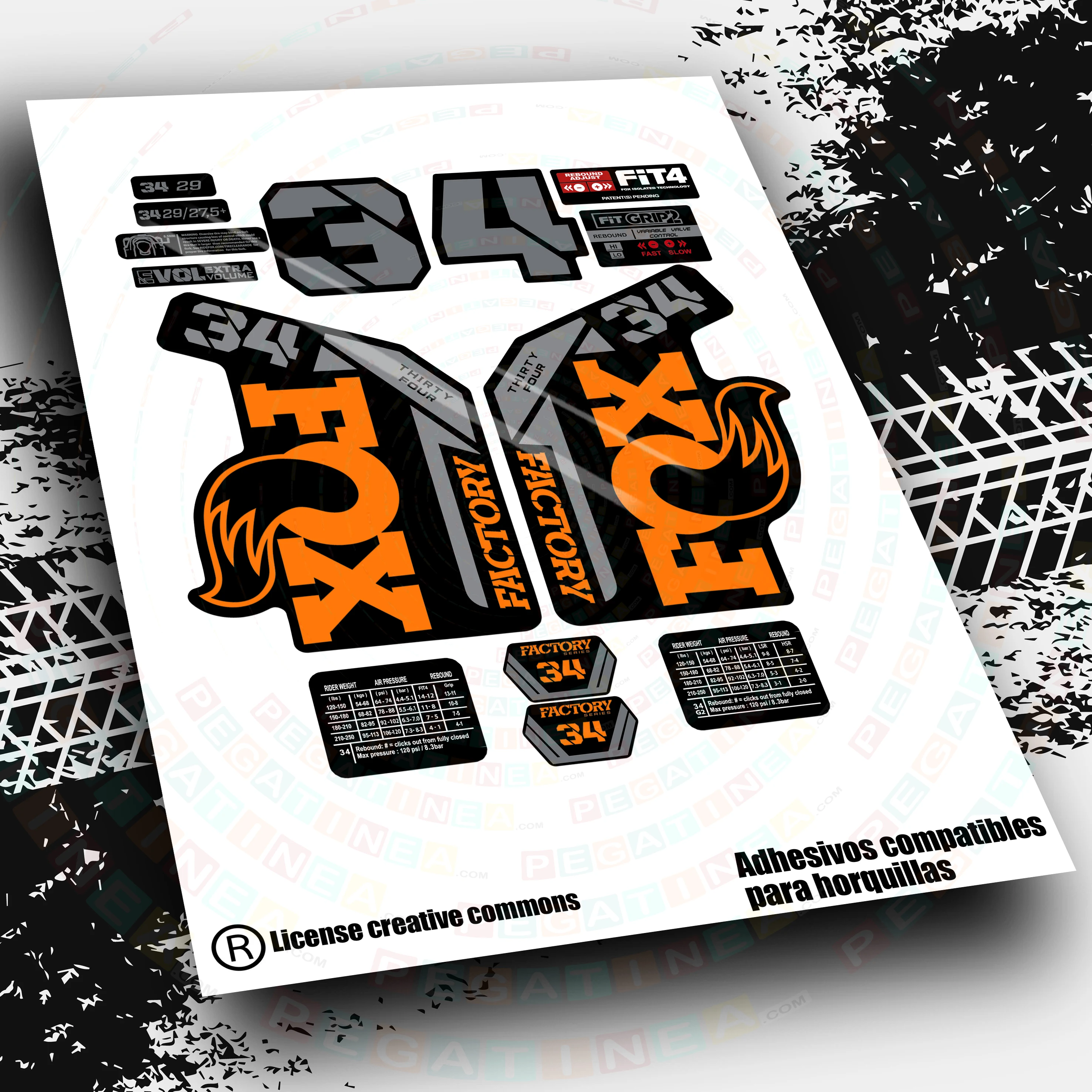 Adesivi Compatibili Forcella Fox 34 Factory 2022 Wp512 Accessori Per Ciclismo Mountain Bike Vinilos Mtb