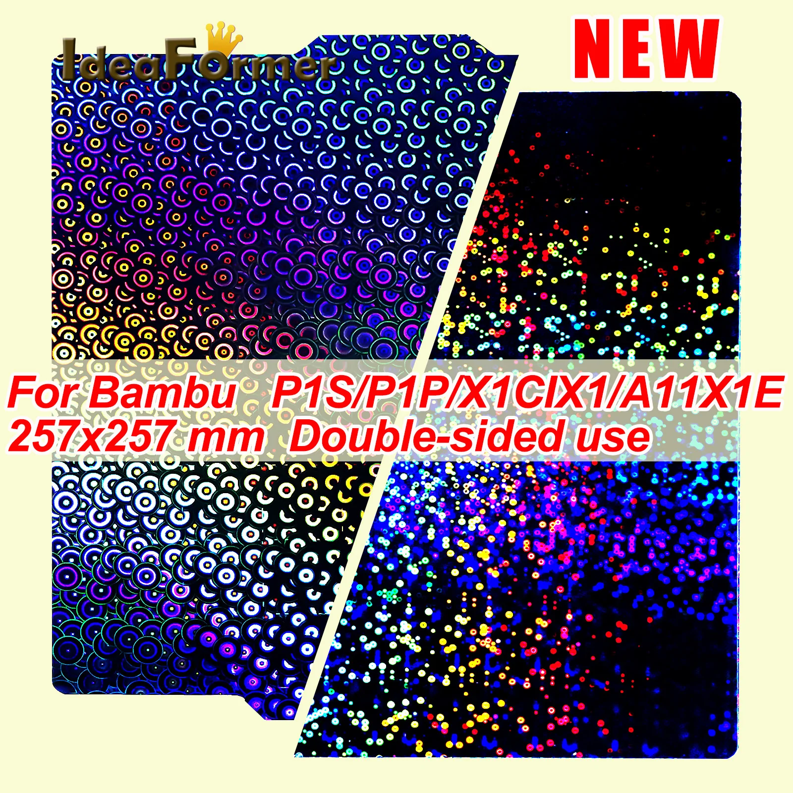 Per Bambu Lab Build Plate P1S Bambulab X1C Bed Bambulab A1 Build Plate 257X257 Lamiera Di Acciaio Per Molle Double Sided Pek Circle