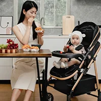 Poussette légère OWJHE pour bébé, poussette à quatre roues, poussette de voyage, poussette pliable haute, poussette tout-terrain 4