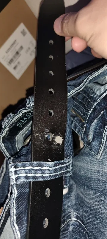 MIDNIGHT SOVEREIGN™ – Black Buckle Genuine Leather Belt photo review