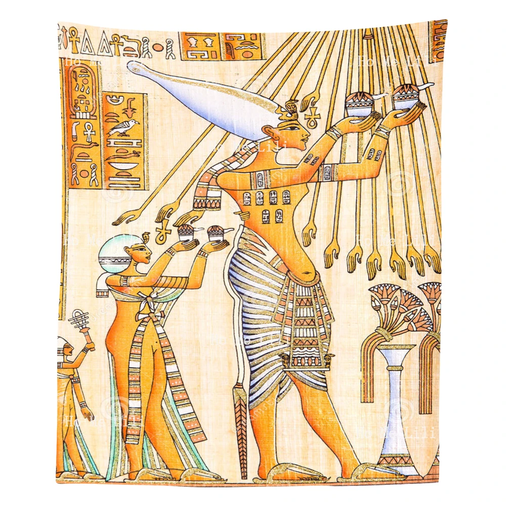 Ancient Egyptian Sun God Aten Hieroglyph On Papyrus The Kings Valley Pass  Retro Tapestry By Ho Me Lili For Livingroom Decor - AliExpress