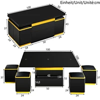 Anajqaqia 100x50x43cm Table basse, table à manger pliante, table d'appoint, multifonctionnelle, réglable en hauteur 6