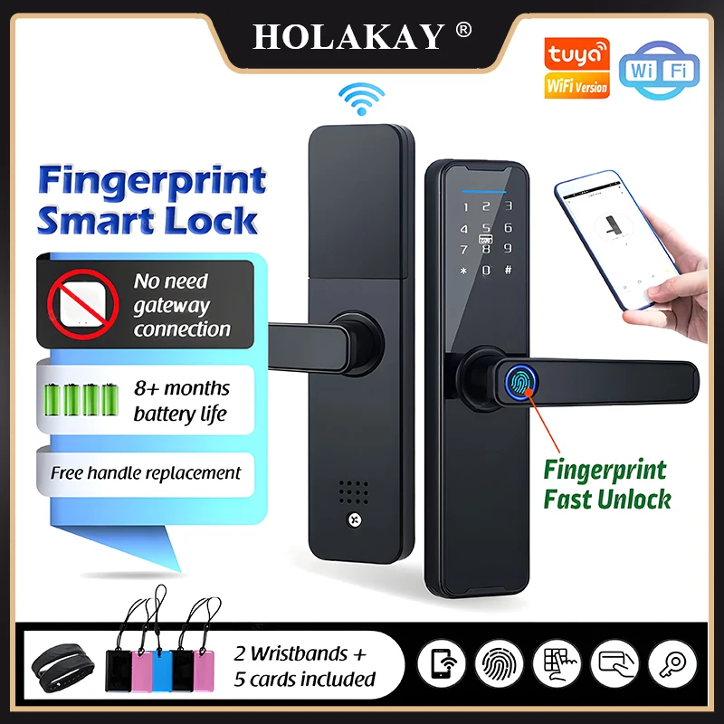 holakay-biometric-fingerprint-door-lock-k7-pro-black-smart-lock-tuya-app-wifi-remote-unlocking-keyless-lock-electronic-door-lock