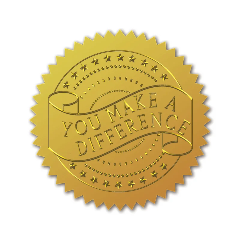 craspire 100PCS Feuille d'or en Relief Sceaux de Certificat