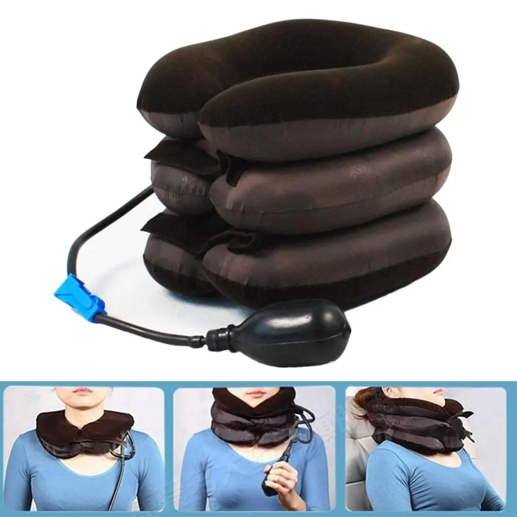 Inflatable Collar Neck Cervical Vertebra Traction Soft Brace Device Headache Head Back Shoulder Neck Pain Tractor Massage