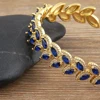 AIBEF Branch Leaf Shape Opening Adjustable Bracelet Decorative Jewelry Copper Cubic Zircon Ornaments Friend Woman Party Gift 4