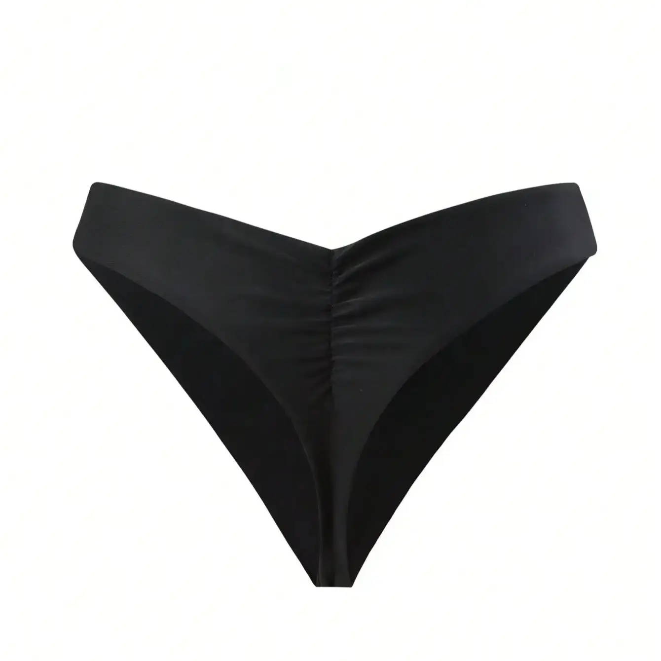 One piece solid color knit fabric ruffled women's bikini bottoms festival summer