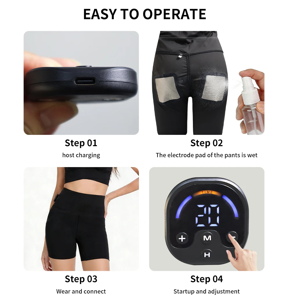 EMS Shaping Yoga Shorts Smart Microcurrent Rechargeable High Elastic Buttock Trainer Fitness Pants for Men Women Gym Running Ac8338baa008541bb8321c6ba462238e8J