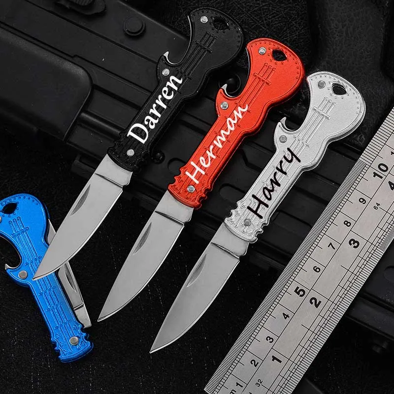 

Key Pendant Knife Aluminum Handle Color Folding Knife High Hardness Folding Knife