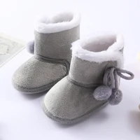 Baywell Winter Baby Warm Red Boots - Fluffy Flock Snow Slip On Shoes for Girls Toddler 0-18 Months 6