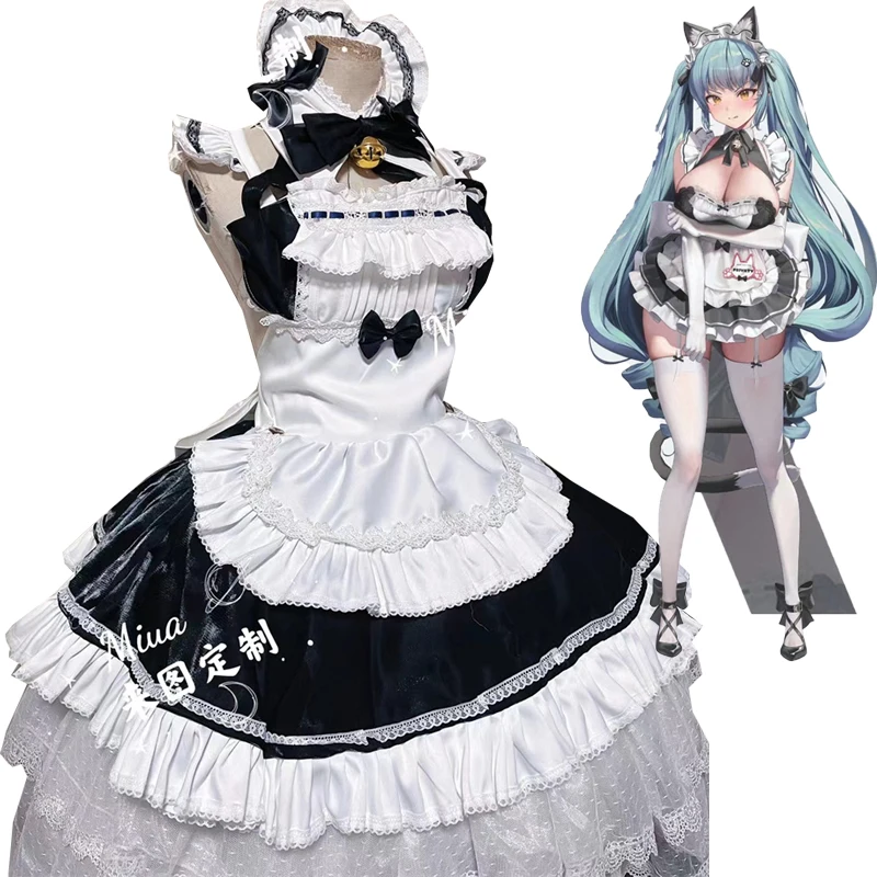 

Custom Made Nikke Privaty Cosplay Costume Unfriendly Maid Dress Halloween Suits Women Anime Outfits Apron Uniform Tailor Cos