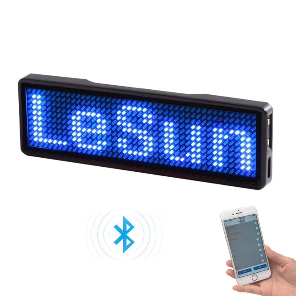 LED Flashing Letter Badge Bluetooth Diy Programming Scrolling Message Board Digital Sign LED Panel App Remote Control led message board led display board