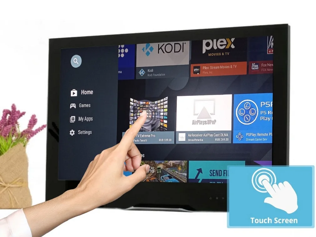 AVEL 23.8 Inch LED Kitchen/Cabinet TV Smart Touch TV with Full HD, 1080p, High Brightness, WI-FI, HDMI ( Model), AVS245WS