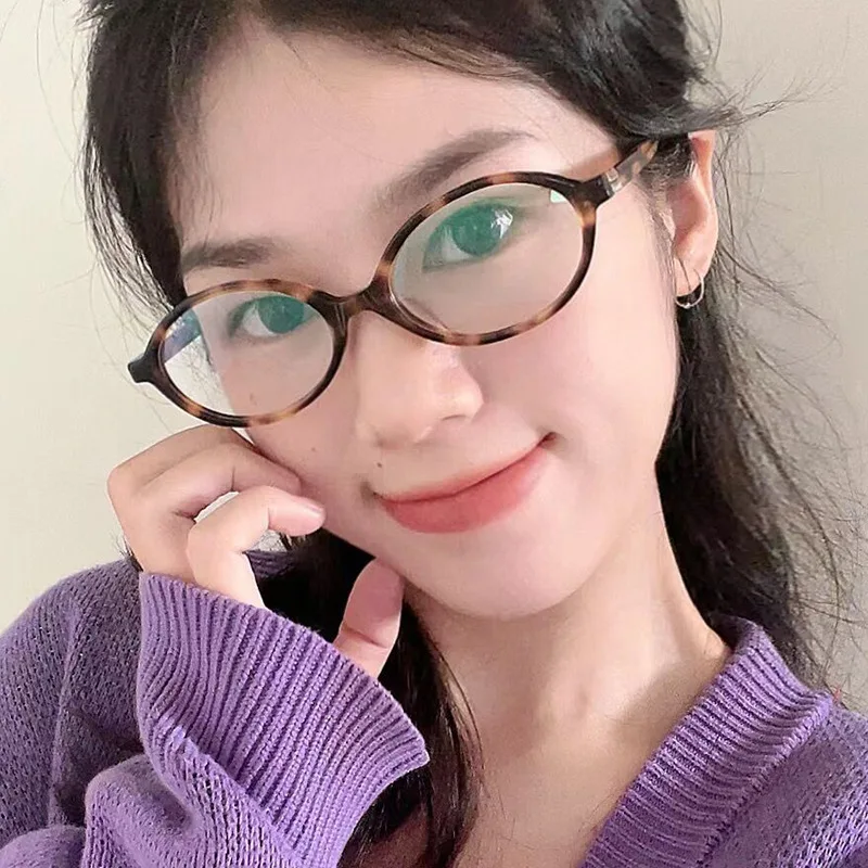 Women's Myopia Glasses Vintage Oval Frame Blue Light Blocking Glasses Near Sight Eyeglasses Eyewear 0-1.0-1.5-2.0-2.5-3.0 ~~-4.0 - 3